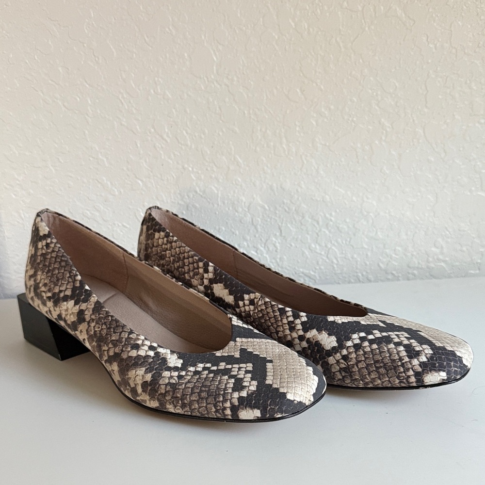 Snakeskin Patterned Women's Box Heel